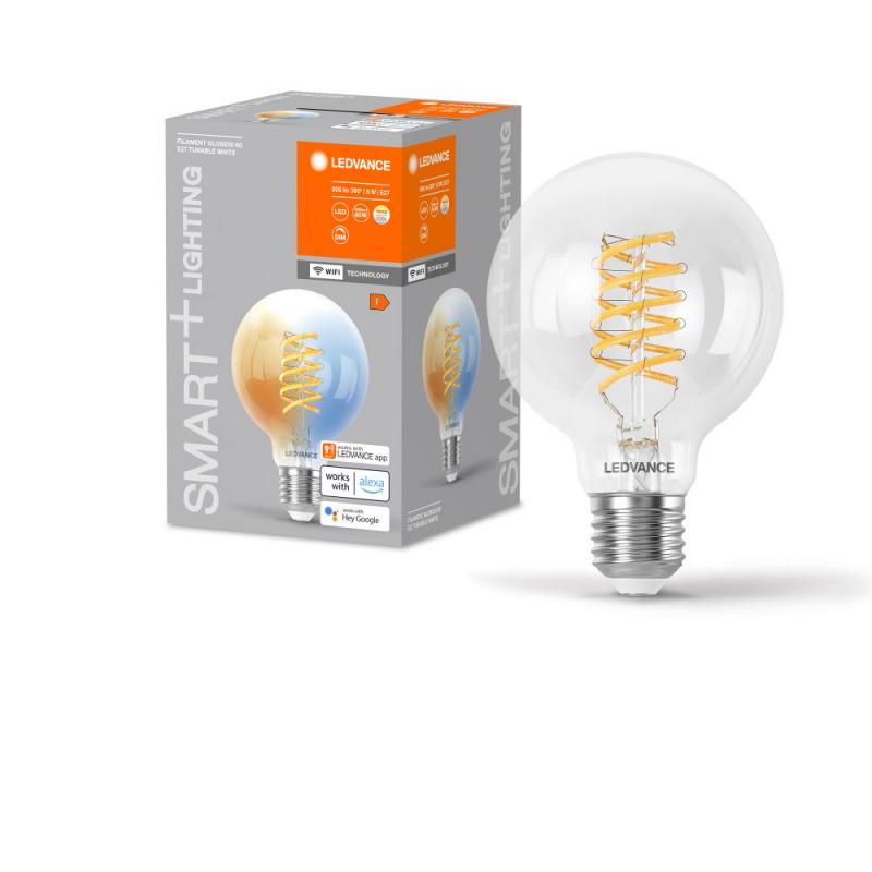 LEDVANCE E27 SMART+ WiFi LED Filament Globe Lampe klar dimmbar 8W wie 60W 2700-6500K Tunable White